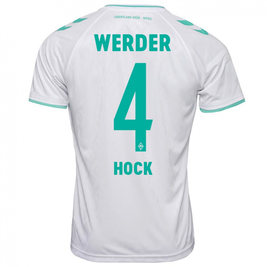 Uomo Maglia Alexander Höck #4 Bianco Kit Gara Away 2023/24 Maglietta