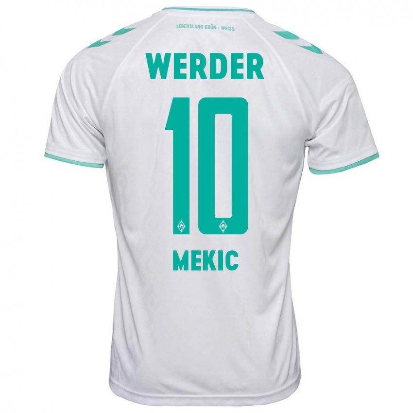 Uomo Maglia Elmin Mekic #10 Bianco Kit Gara Away 2023/24 Maglietta