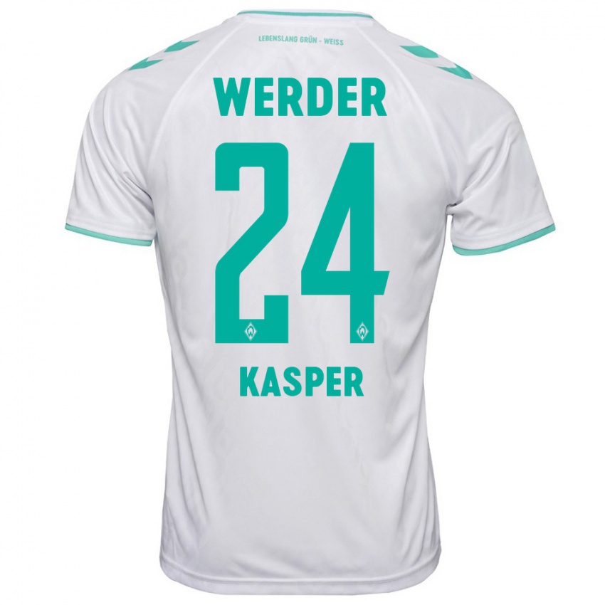 Uomo Maglia Dominik Kasper #24 Bianco Kit Gara Away 2023/24 Maglietta