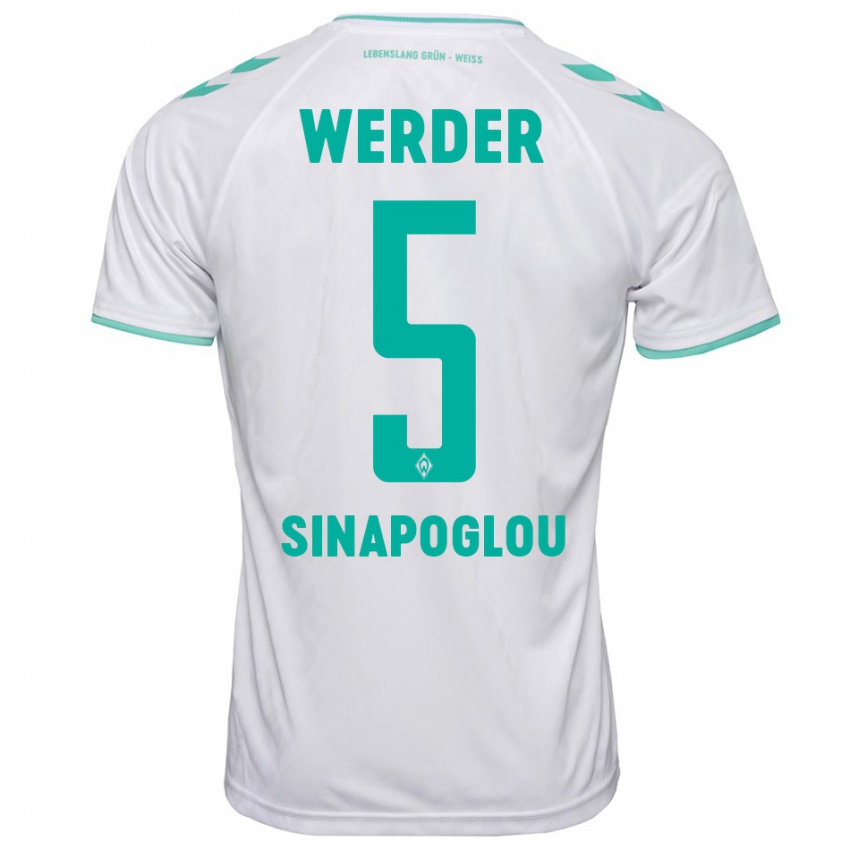 Uomo Maglia Oguzcan Sinapoglou #5 Bianco Kit Gara Away 2023/24 Maglietta