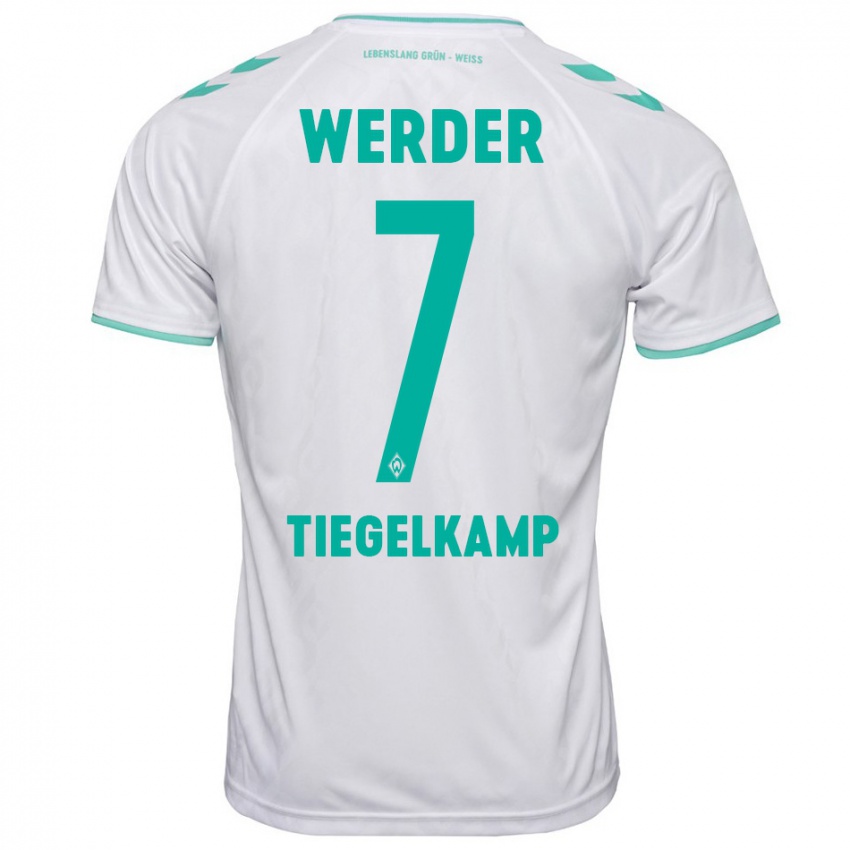 Uomo Maglia Maximilian Tiegelkamp #7 Bianco Kit Gara Away 2023/24 Maglietta