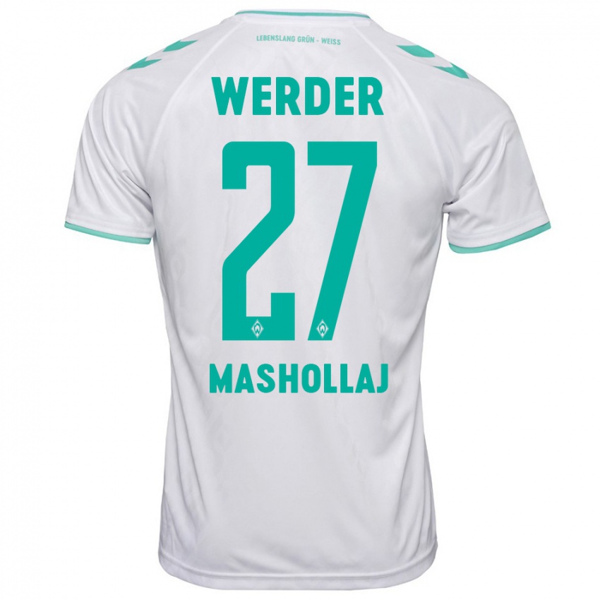 Uomo Maglia Benjamin Mashollaj #27 Bianco Kit Gara Away 2023/24 Maglietta