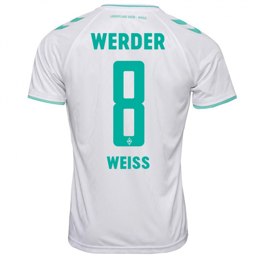 Uomo Maglia Michelle Weiss #8 Bianco Kit Gara Away 2023/24 Maglietta