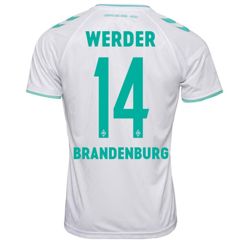 Uomo Maglia Michaela Brandenburg #14 Bianco Kit Gara Away 2023/24 Maglietta