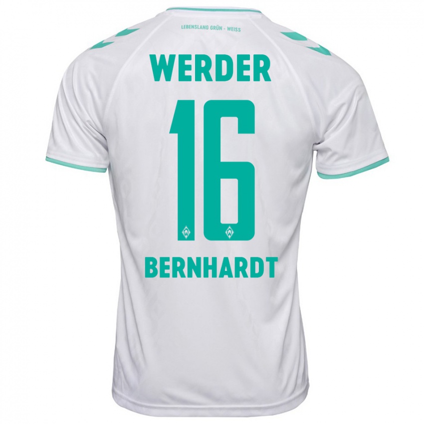 Uomo Maglia Emilie Bernhardt #16 Bianco Kit Gara Away 2023/24 Maglietta