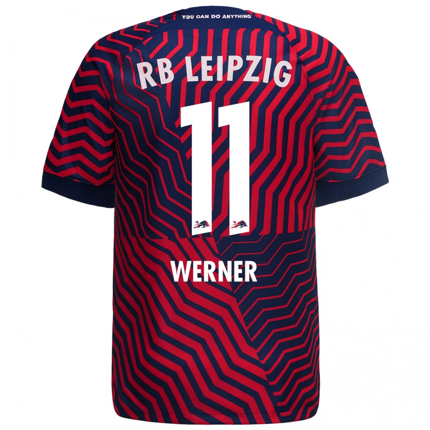 Uomo Maglia Timo Werner #11 Blu Rosso Kit Gara Away 2023/24 Maglietta