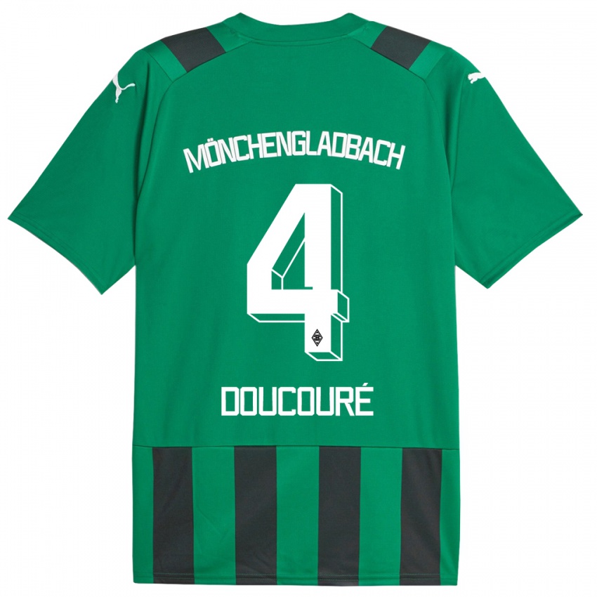 Uomo Maglia Mamadou Doucoure #4 Nero Verde Kit Gara Away 2023/24 Maglietta