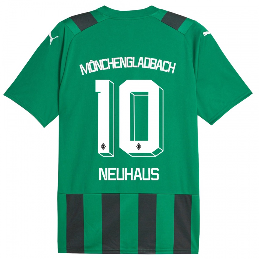 Uomo Maglia Florian Neuhaus #10 Nero Verde Kit Gara Away 2023/24 Maglietta