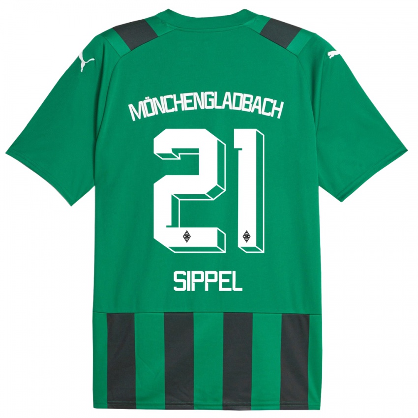 Uomo Maglia Tobias Sippel #21 Nero Verde Kit Gara Away 2023/24 Maglietta