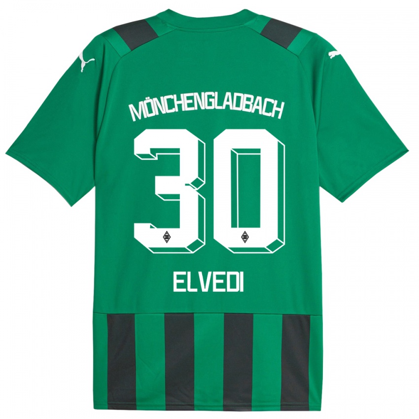 Uomo Maglia Nico Elvedi #30 Nero Verde Kit Gara Away 2023/24 Maglietta