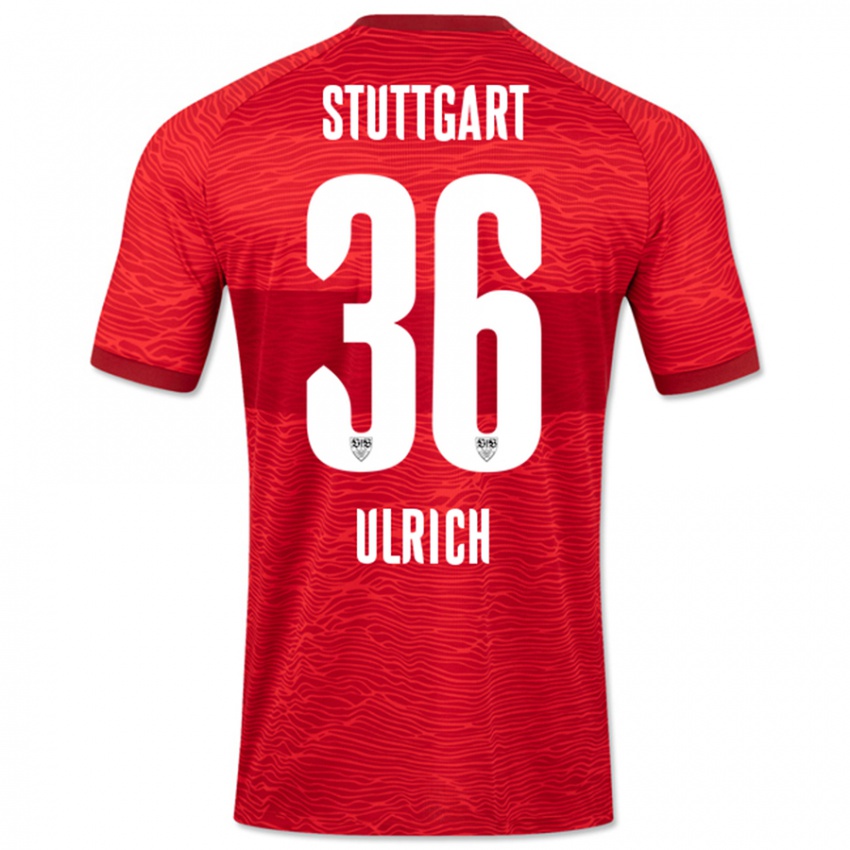 Uomo Maglia Laurin Ulrich #36 Rosso Kit Gara Away 2023/24 Maglietta