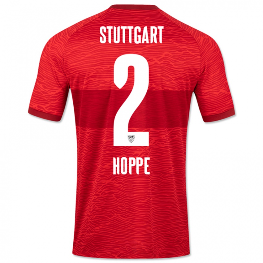 Uomo Maglia Mattis Hoppe #2 Rosso Kit Gara Away 2023/24 Maglietta