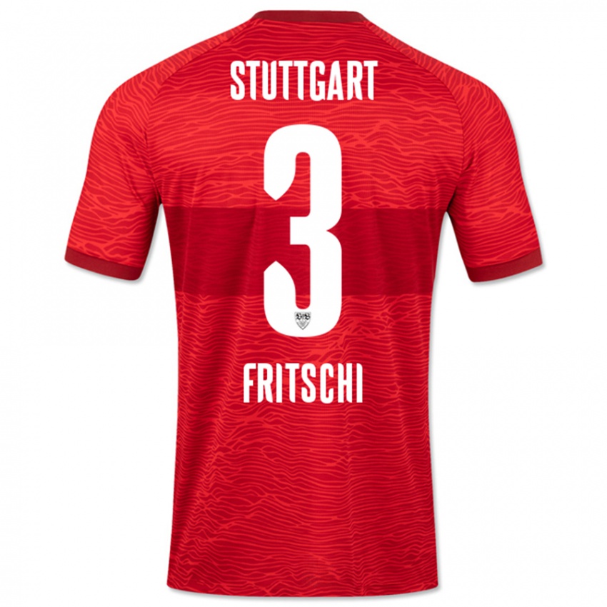 Uomo Maglia Paulo Fritschi #3 Rosso Kit Gara Away 2023/24 Maglietta