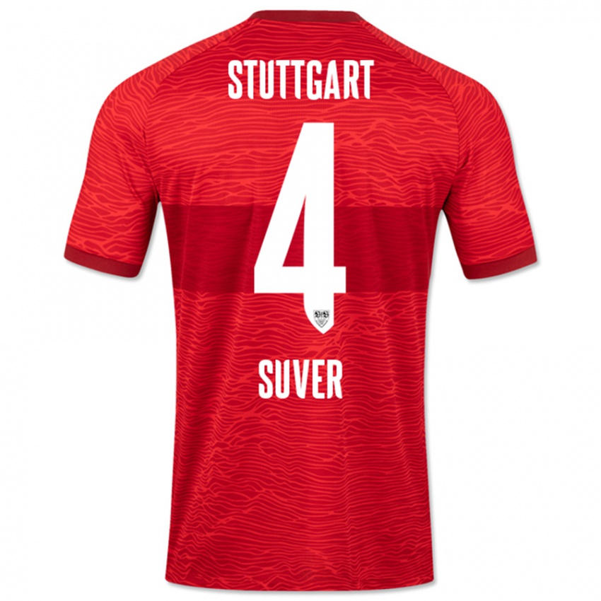 Uomo Maglia Jakov Suver #4 Rosso Kit Gara Away 2023/24 Maglietta