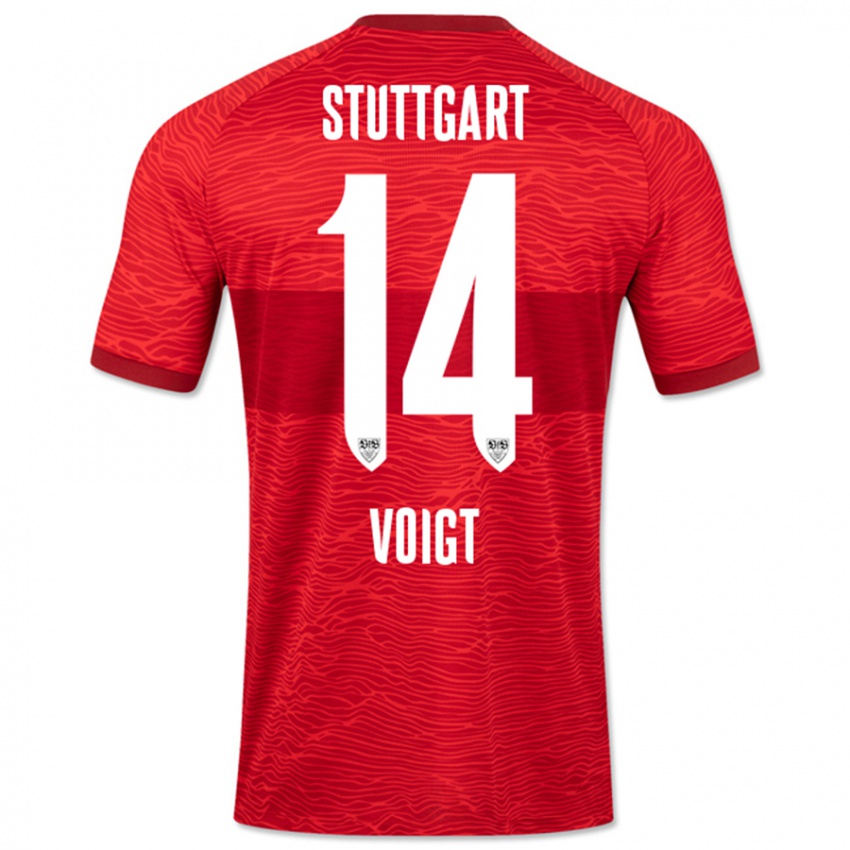 Uomo Maglia Max Voigt #14 Rosso Kit Gara Away 2023/24 Maglietta