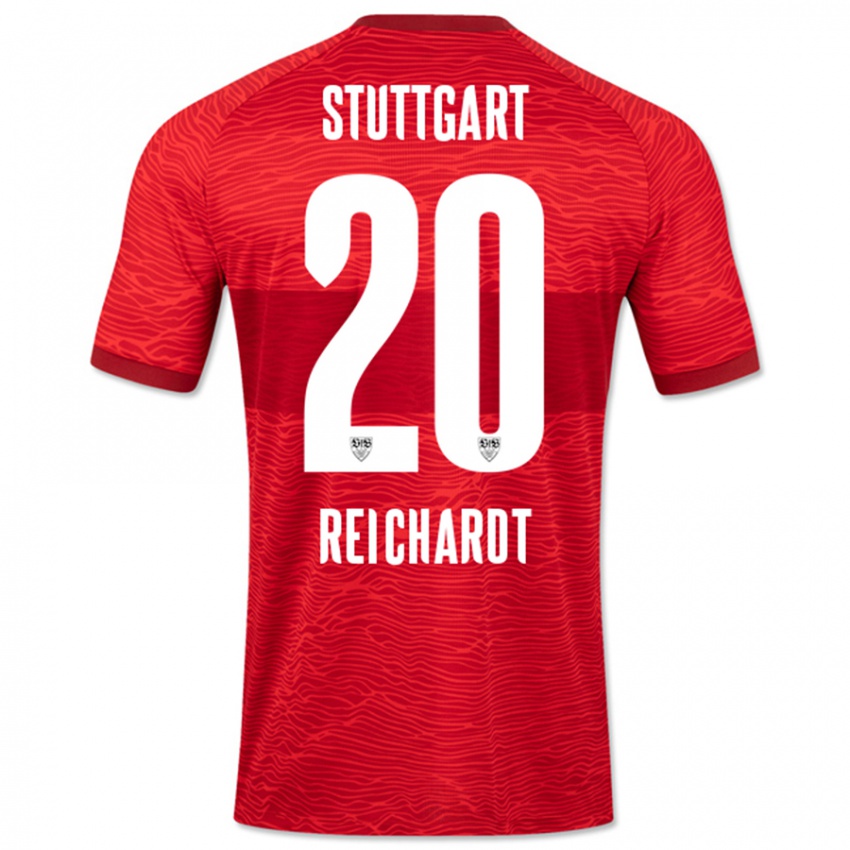 Uomo Maglia Leon Reichardt #20 Rosso Kit Gara Away 2023/24 Maglietta