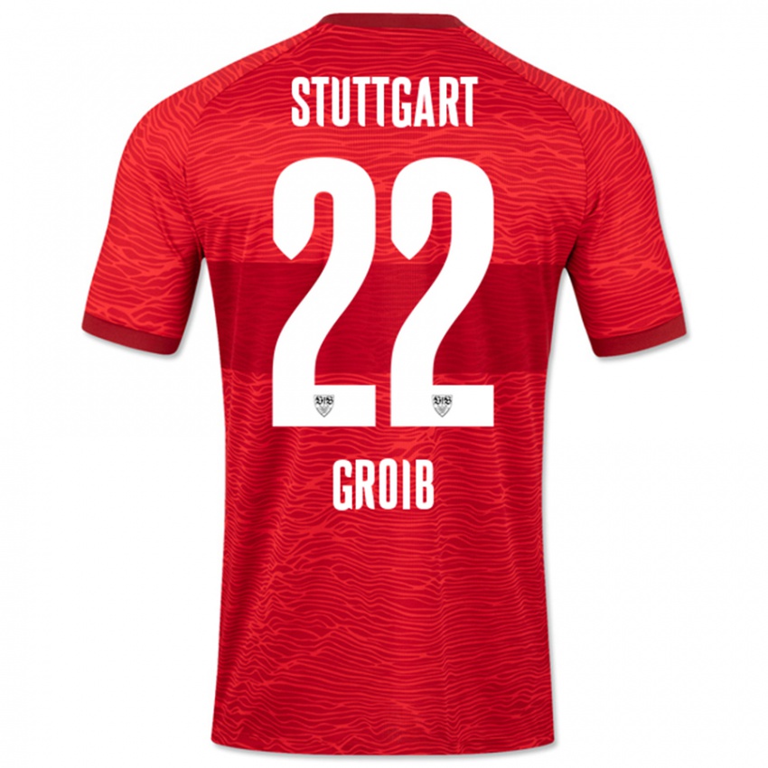 Uomo Maglia Alexander Groiß #22 Rosso Kit Gara Away 2023/24 Maglietta