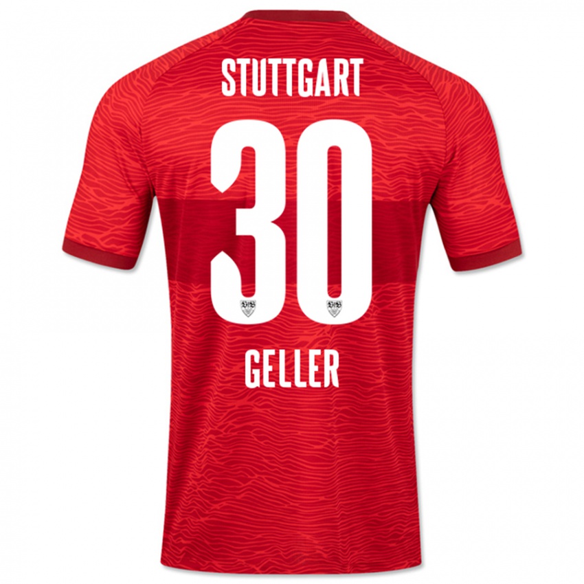 Uomo Maglia Robert Geller #30 Rosso Kit Gara Away 2023/24 Maglietta