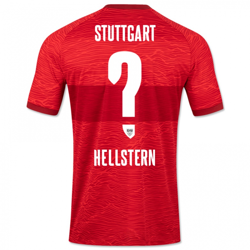 Uomo Maglia Florian Hellstern #0 Rosso Kit Gara Away 2023/24 Maglietta