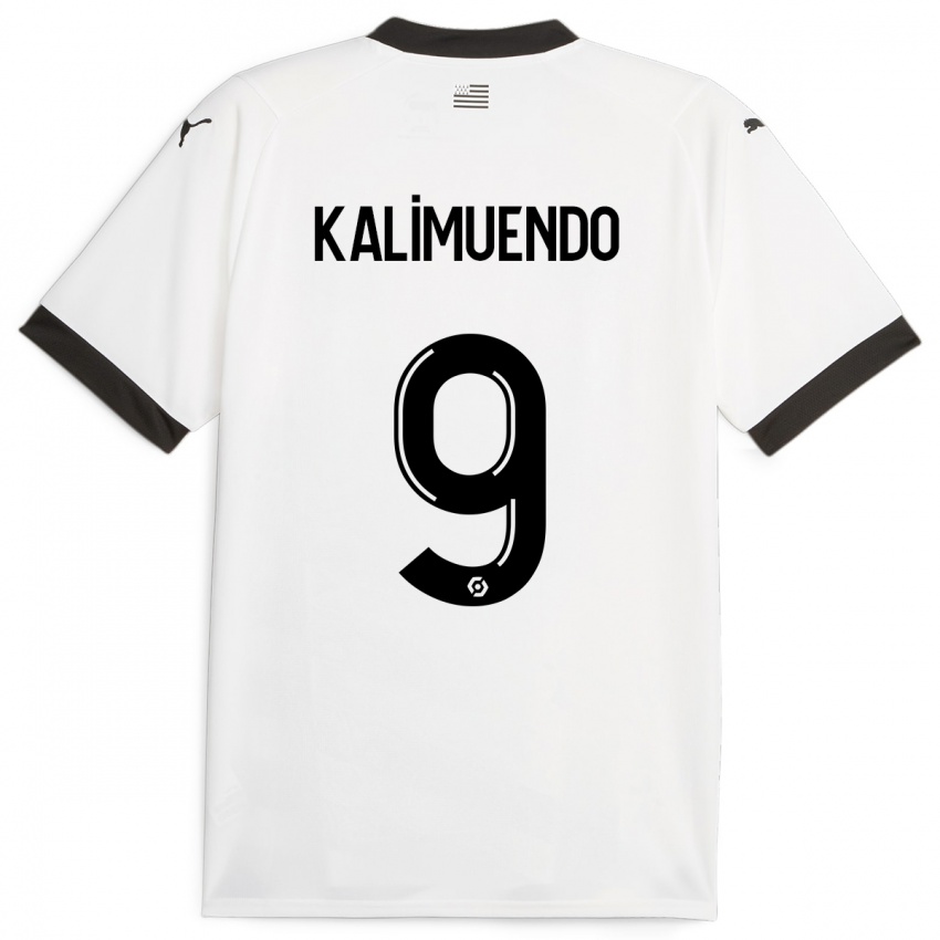 Uomo Maglia Arnaud Kalimuendo #9 Bianco Kit Gara Away 2023/24 Maglietta