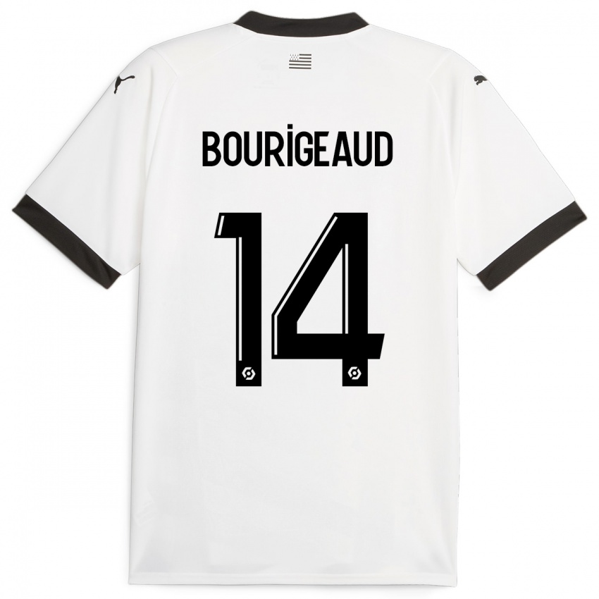Uomo Maglia Benjamin Bourigeaud #14 Bianco Kit Gara Away 2023/24 Maglietta