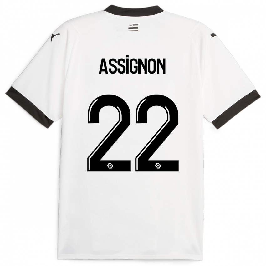 Uomo Maglia Lorenz Assignon #22 Bianco Kit Gara Away 2023/24 Maglietta