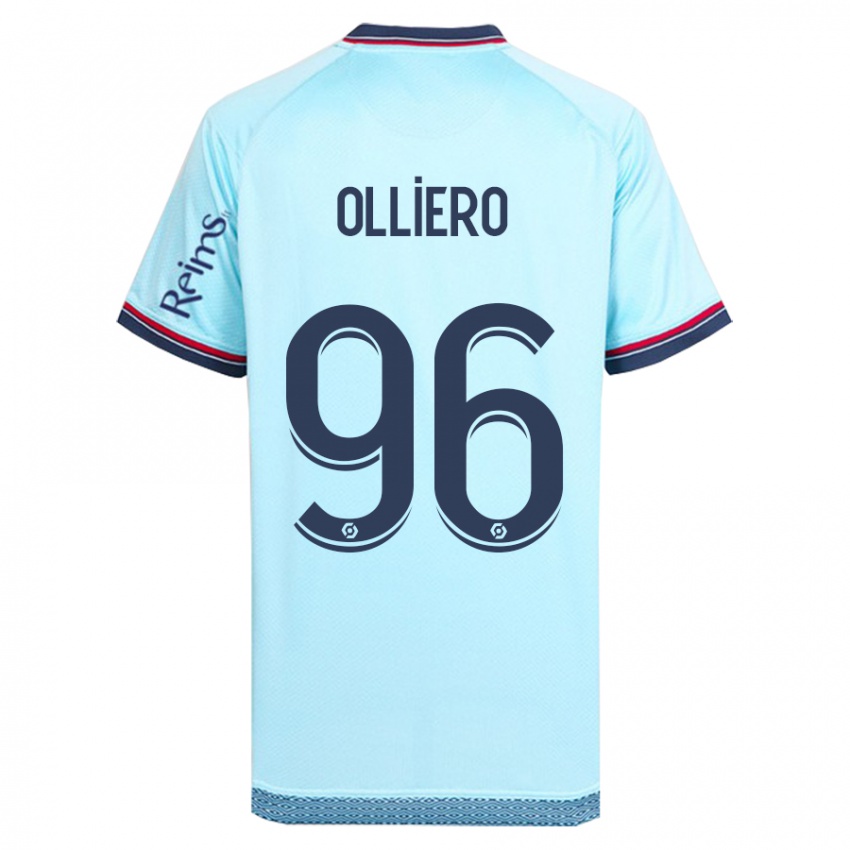 Uomo Maglia Alexandre Olliero #96 Cielo Blu Kit Gara Away 2023/24 Maglietta