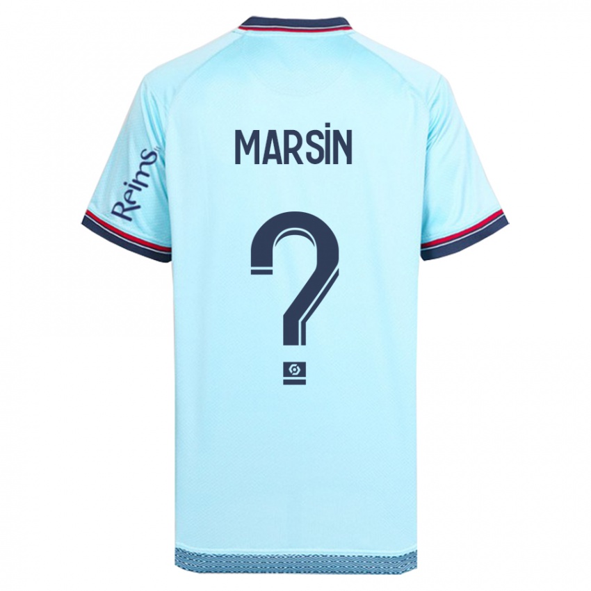 Uomo Maglia Antonin Marsin #0 Cielo Blu Kit Gara Away 2023/24 Maglietta