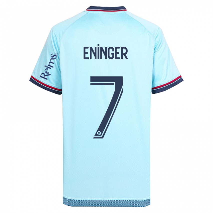 Uomo Maglia Thelma Eninger #7 Cielo Blu Kit Gara Away 2023/24 Maglietta