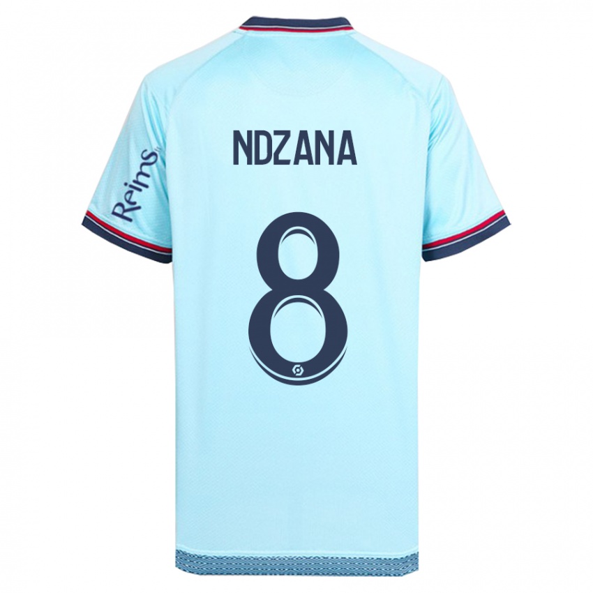 Uomo Maglia Colette Ndzana Fegue #8 Cielo Blu Kit Gara Away 2023/24 Maglietta