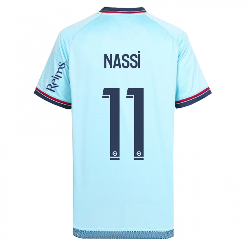 Uomo Maglia Jade Nassi #11 Cielo Blu Kit Gara Away 2023/24 Maglietta