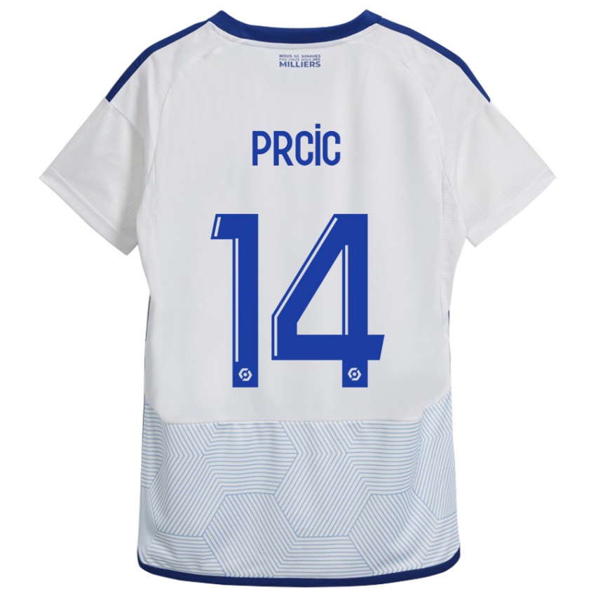 Uomo Maglia Sanjin Prcic #14 Bianco Kit Gara Away 2023/24 Maglietta