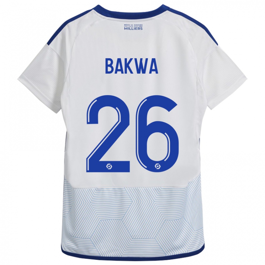 Uomo Maglia Dilane Bakwa #26 Bianco Kit Gara Away 2023/24 Maglietta