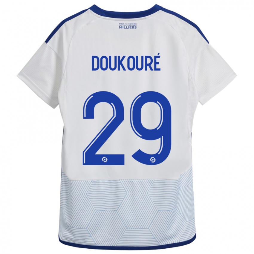 Uomo Maglia Ismaël Doukouré #29 Bianco Kit Gara Away 2023/24 Maglietta