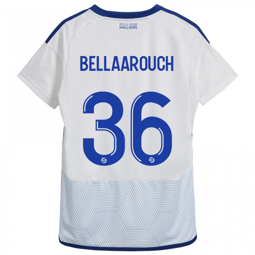 Uomo Maglia Alaa Bellaarouch #36 Bianco Kit Gara Away 2023/24 Maglietta