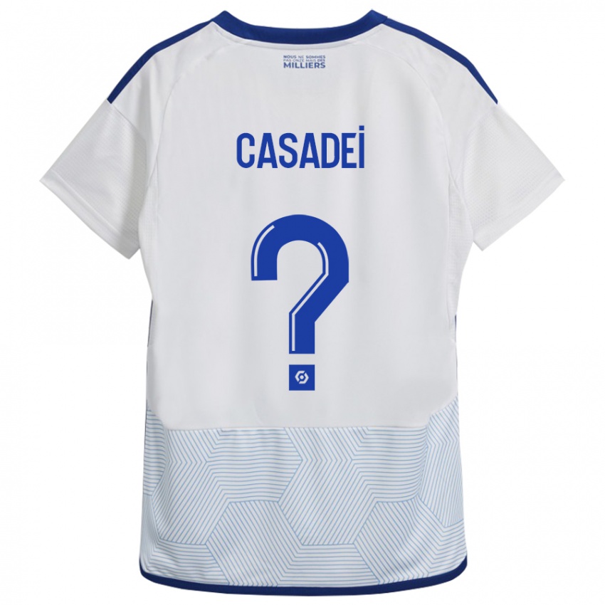 Uomo Maglia Alexis Casadei #0 Bianco Kit Gara Away 2023/24 Maglietta