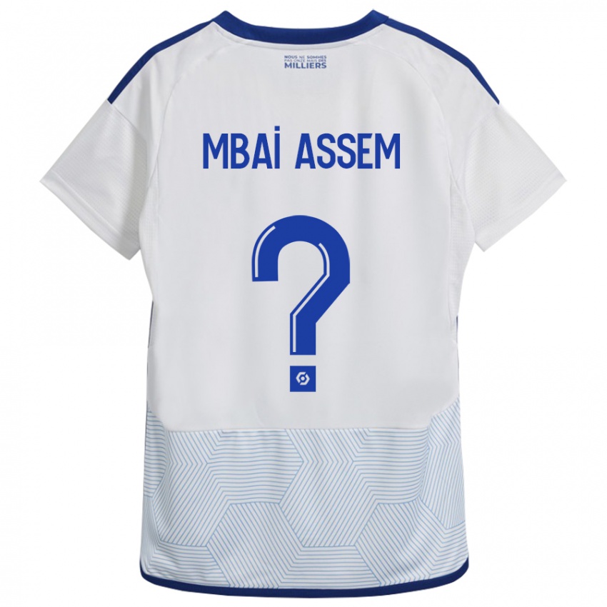 Uomo Maglia Chris Mbaï-Assem #0 Bianco Kit Gara Away 2023/24 Maglietta