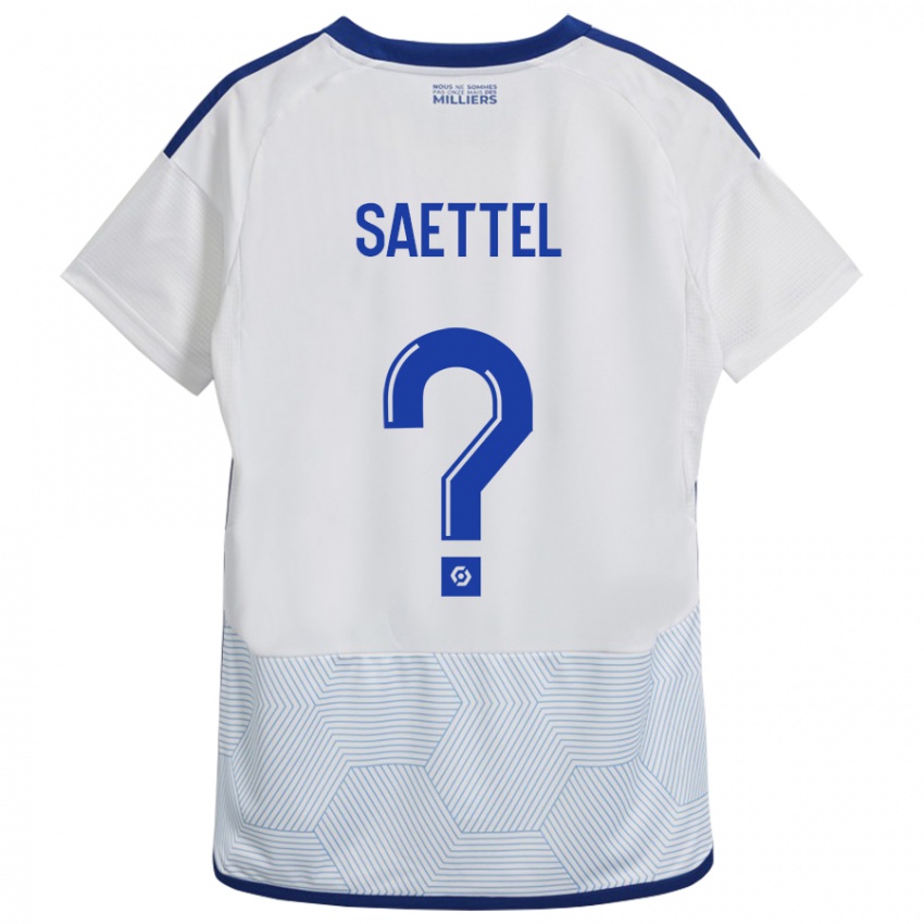 Uomo Maglia Tom Saettel #0 Bianco Kit Gara Away 2023/24 Maglietta