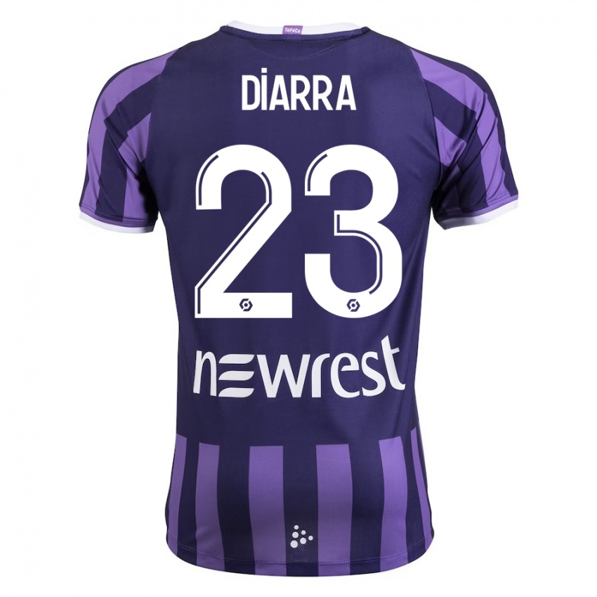 Uomo Maglia Moussa Diarra #23 Porpora Kit Gara Away 2023/24 Maglietta