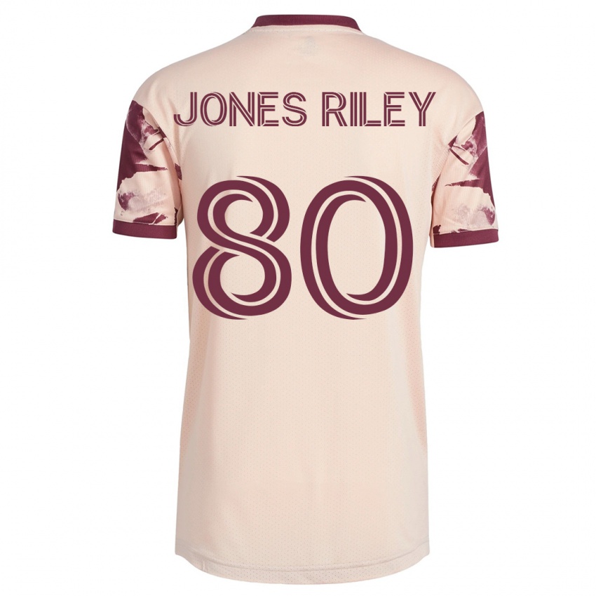 Uomo Maglia Jaden Jones-Riley #80 Bianco Blu Kit Gara Away 2023/24 Maglietta