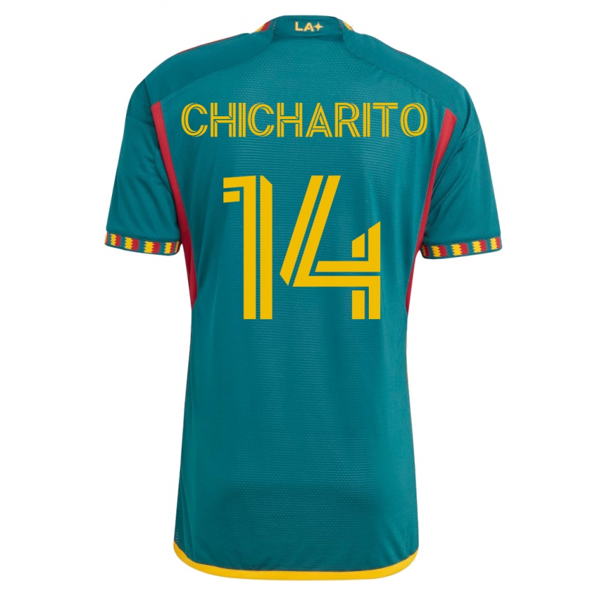 Uomo Maglia Chicharito #14 Verde Kit Gara Away 2023/24 Maglietta