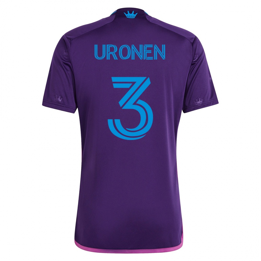 Uomo Maglia Jere Uronen #3 Viola Kit Gara Away 2023/24 Maglietta