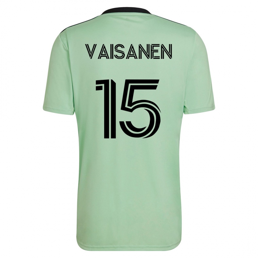 Uomo Maglia Leo Väisänen #15 Verde Chiaro Kit Gara Away 2023/24 Maglietta