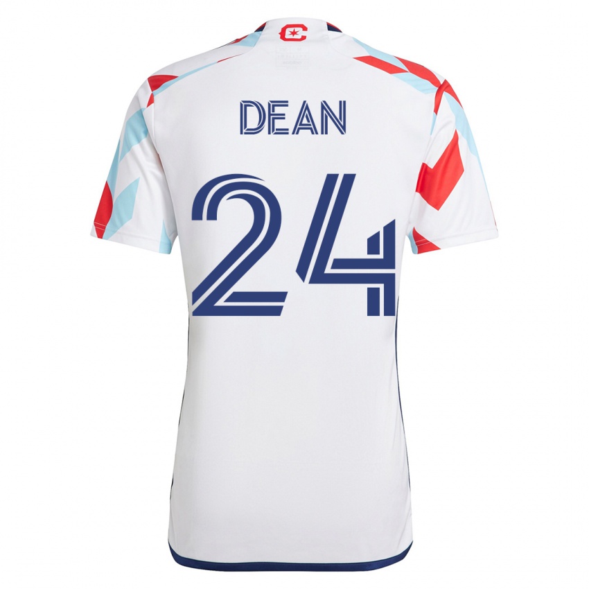 Uomo Maglia Jonathan Dean #24 Bianco Blu Kit Gara Away 2023/24 Maglietta