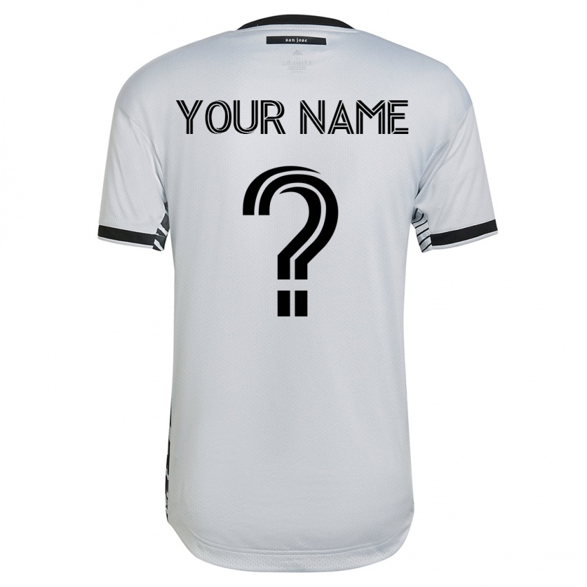 Uomo Maglia Il Tuo Nome #0 Bianco Kit Gara Away 2023/24 Maglietta