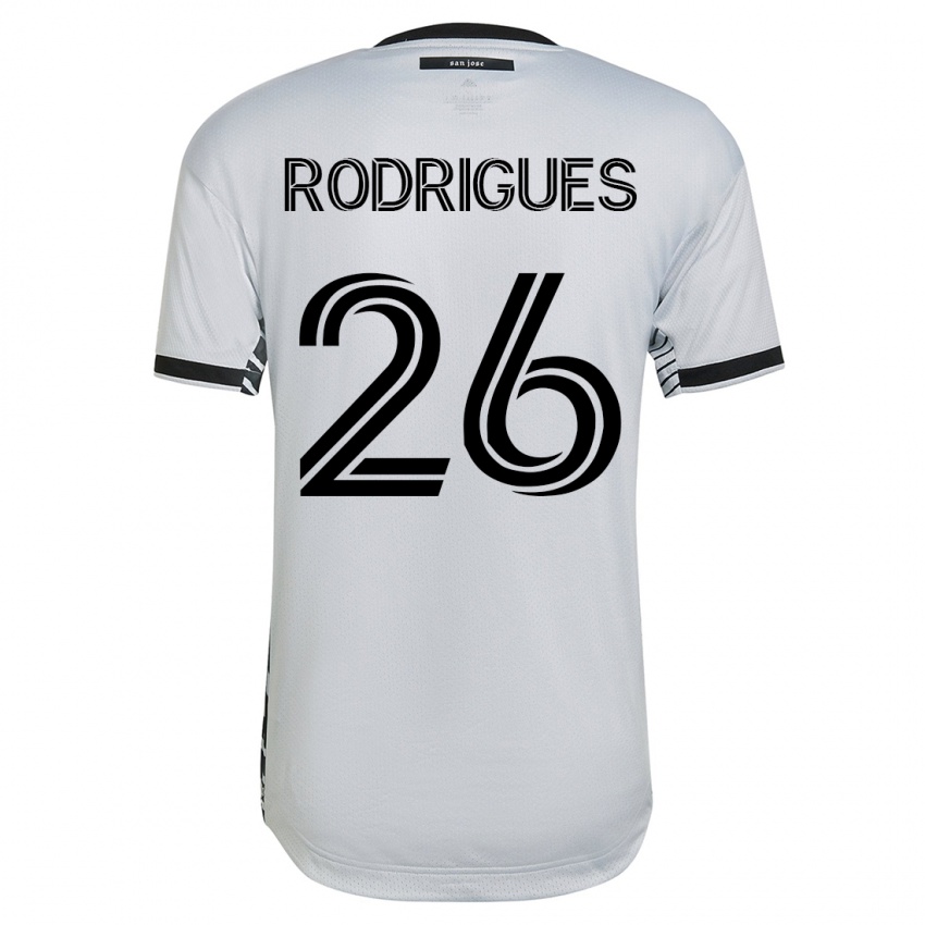 Uomo Maglia Rodrigues #26 Bianco Kit Gara Away 2023/24 Maglietta