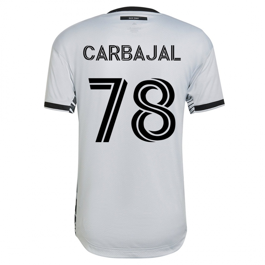 Uomo Maglia Sebastian Carbajal #78 Bianco Kit Gara Away 2023/24 Maglietta