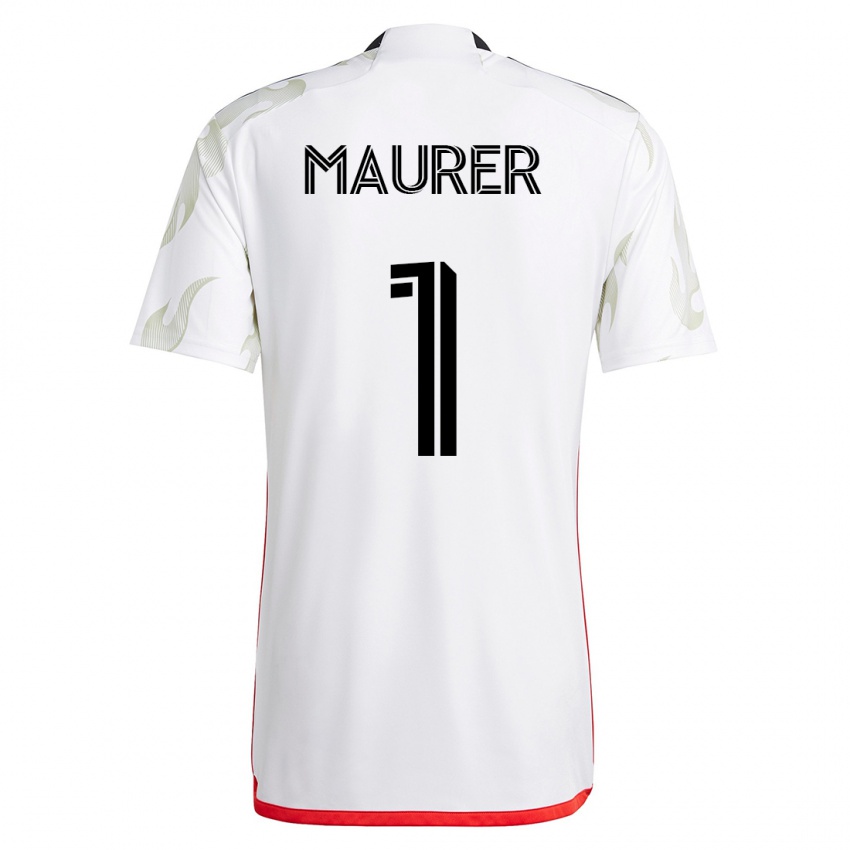 Uomo Maglia Jimmy Maurer #1 Bianco Kit Gara Away 2023/24 Maglietta