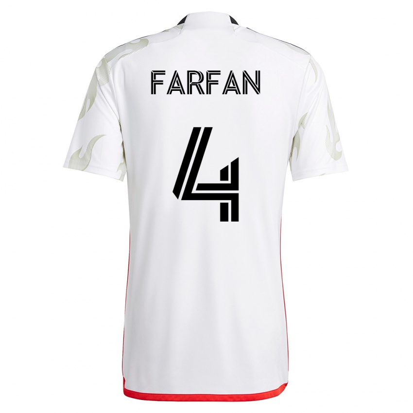 Uomo Maglia Marco Farfán #4 Bianco Kit Gara Away 2023/24 Maglietta