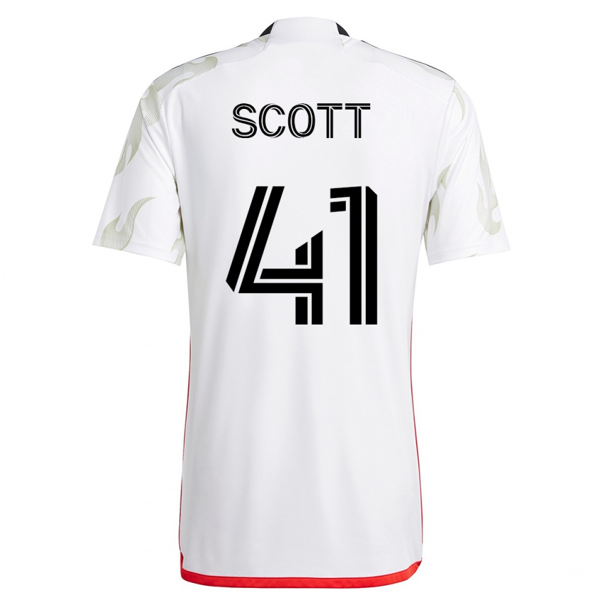 Uomo Maglia Tarik Scott #41 Bianco Kit Gara Away 2023/24 Maglietta